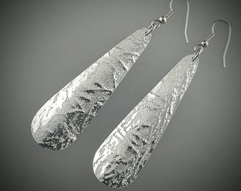 Aluminum earrings, teardrop earrings, dangle earrings, drop earrings, geometric earrings, light weight earrings, statement earrings,
