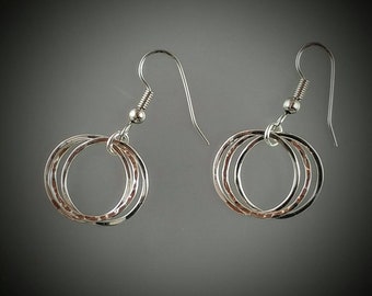 Sterling Silver Three Hoop Earrings
