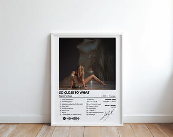 Póster digital del álbum "So Close To What" de Tate Mcrae / Póster de música minimalista / Hip Hop / Decoración de pared / Chica pop