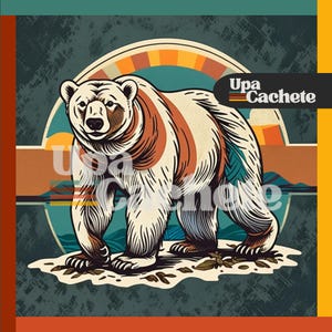 Vintage Polar Bear Printable | Christmas Art for Mugs, T-Shirts, and More | Instant Download