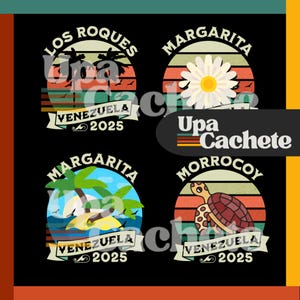 Venezuelan Islands Art Collection – Tropical Printable Decor | Caribbean Illustrations | PNG