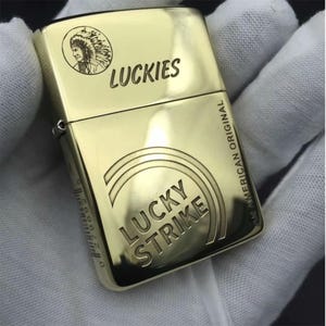 Classic Lucky Strike Zippo Lighter – Iconic American Cigarette Brand Design | Windproof, Collectible & Stylish