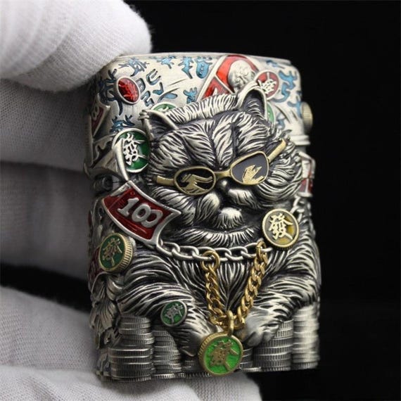 Limited Edition Lucky Cat Zippo Lighter – Unique Prosperity