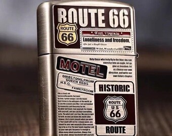 【Zippo】★新品・未使用「Route66」 エンブレム貼付仕様 New Zippo oil Lighter ROUTE 66 gold with box | eBay