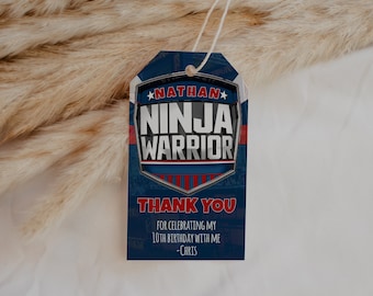 American Ninja Warrior Inspired Favor Tag- Instant Download