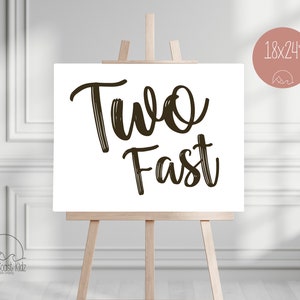 Two Fast Race Car Birthday poster. Instant Download image 2