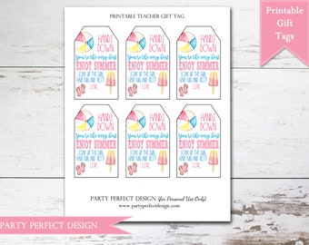 Printable End of the Year Teach Gift Tag. - Print Your Own