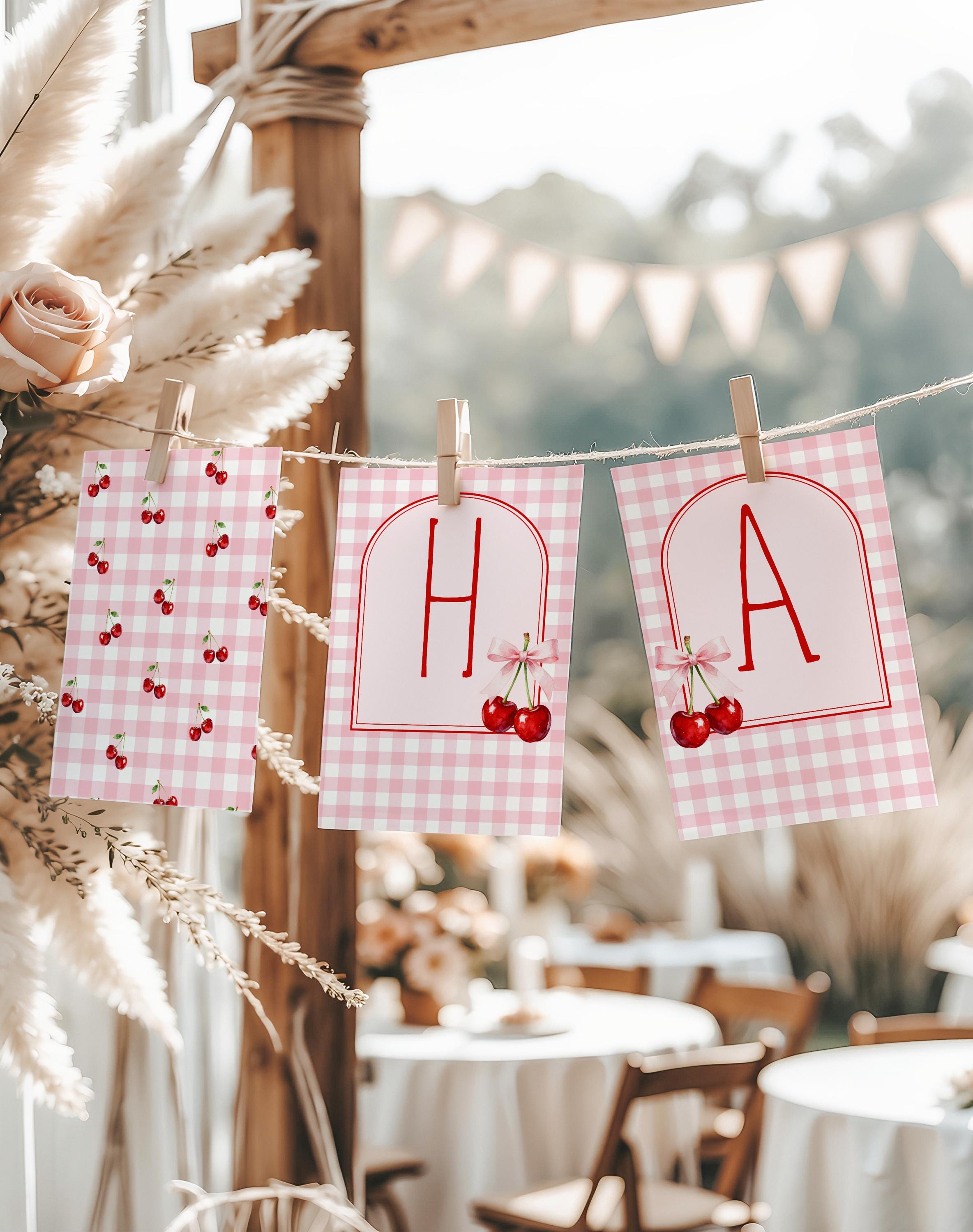 Editable Cherry on Top Birthday Banner Template - Etsy