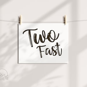 Two Fast Race Car Birthday poster. Instant Download image 1