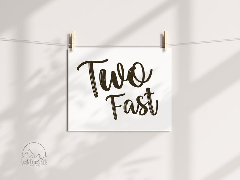 Two Fast Race Car Birthday poster. Instant Download image 1