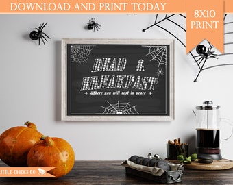 Dead & Breakfast Halloween Wall Art - Instant Download