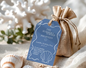 Coastal Beach Favor Tag- Instant Download