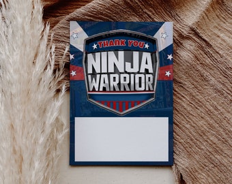 American Ninja Warrior Inspired Thank You Card- Instant Download