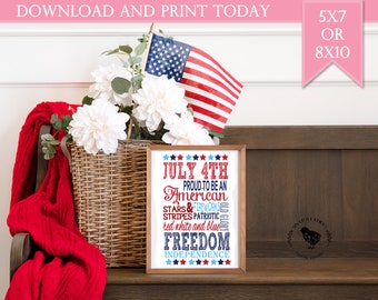 Instant Download Patriotic Sign, Poster - Print Your Own