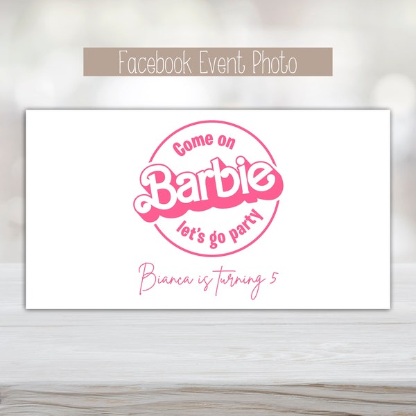 Pink Doll Inspired Solid Birthday party Facebook Event Photo - Instant Download