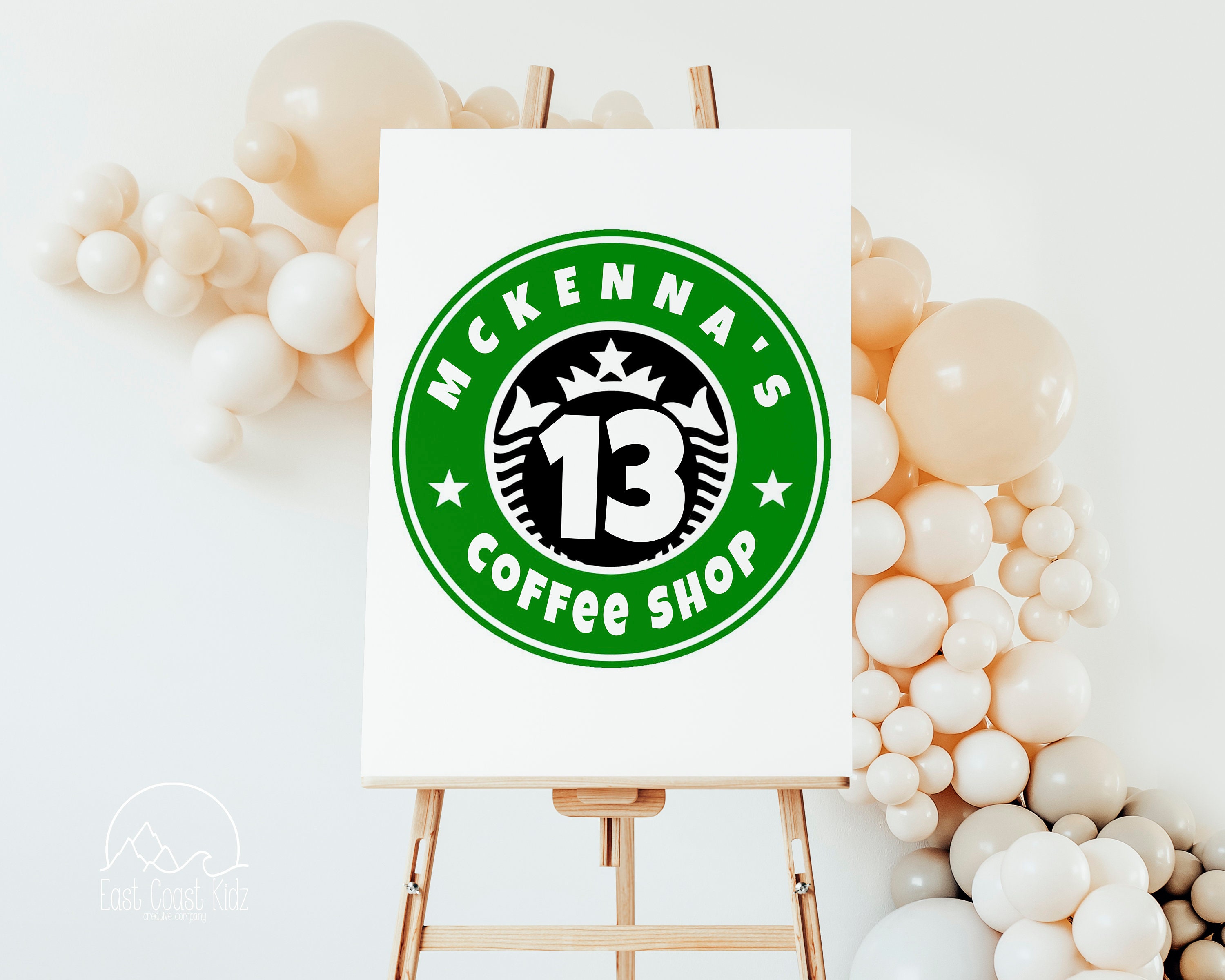 Starbucks Inspired Coffee Shop Birthday Poster - Instant Download - Etsy
