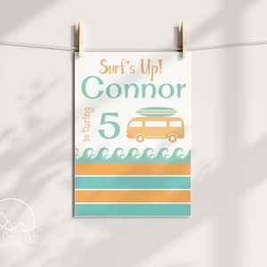 Surfer Boy 20x30 inch Birthday Poster - Instant Download