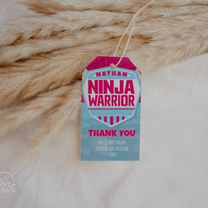 Hot Pink American Ninja Warrior ispirato tag favore - Download istantaneo