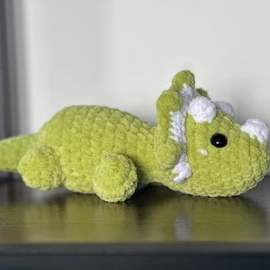 Handmade Crochet Triceratops Plushie | Adorable and Cozy Dinosaur Toy | Perfect Gift for All Ages | Unique Handmade Gift Idea