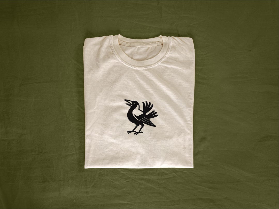 Magpie Merch Magpie Embroidered T-shirt | Aussie Bird Tee - Etsy