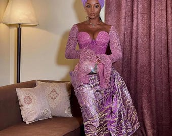 Aso ebi dress/ dress for women/ women dress/African lace gown/Wedding Guest/Owanbe dress/Dress for ladies & women, Nigerian trendy gown