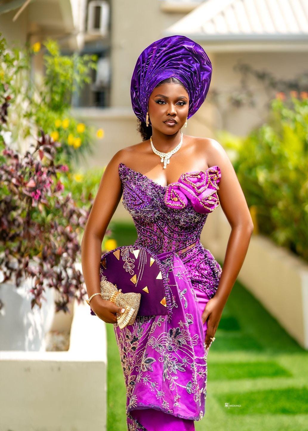 chinese dress ladies Nigeria Yoruba Osun-Osogbo Festival Mermaid Dress White Lily Lei by African  Pride main image 0