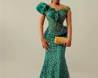 Wedding Guest, lace style, Owanbe dress, Dress for ladies & women, Nigerian trendy gown/ luxurious wedding dress