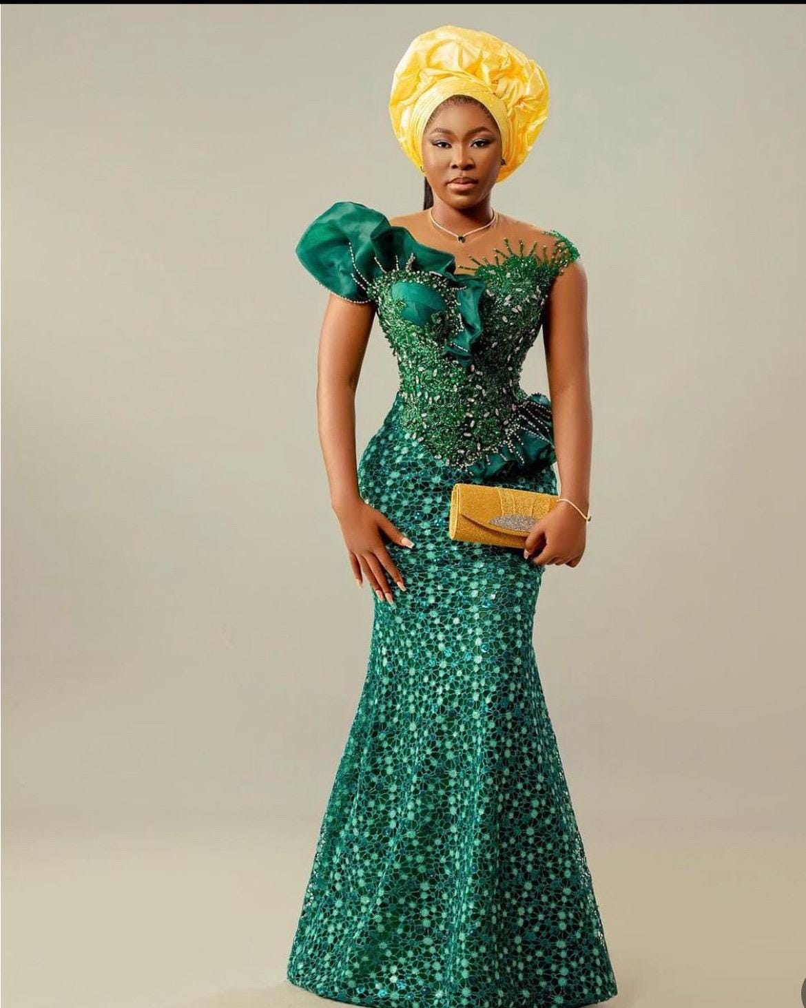 Lace Owanbe Dress: Nigerian Wedding Guest Gown