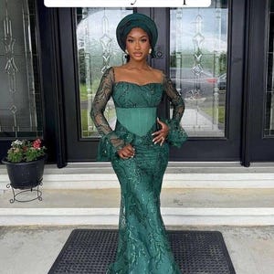 Newest Nigerian & African Lace Dresses: Mermaid Asoebi/Iso Ebo styles for weddings, and other special occasions.