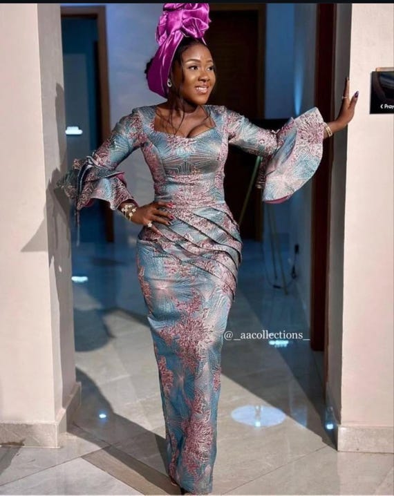Brocade Asoebi Styles/wedding Guest/owanbe Dress/dress for Ladies & Women,  Nigerian Trendy Gown - Etsy