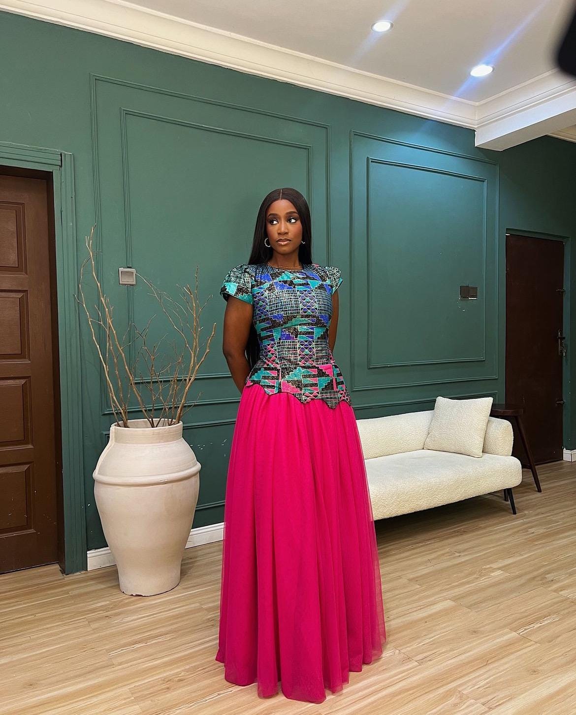 ankara evening dresses Dara Ankara Maxi Dress