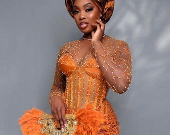 Gorgeous Yellow African Lace Dress, Aso-oke Combination Nigerian Wedding Suit, Handmade Vintage Embellished Party Gown, Thanksgiving Dinner - Etsy Gorgeous Yellow African Lace Dress, Aso-oke Combination Nigerian Wedding Suit, Handmade Vintage Embellished Party Gown, Thanksgiving Dinner - Etsy