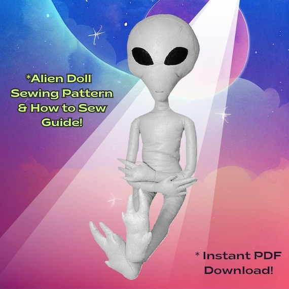 Space Alien Stuffed Plush Toy PDF Pattern Sewing Doll Etsy UK
