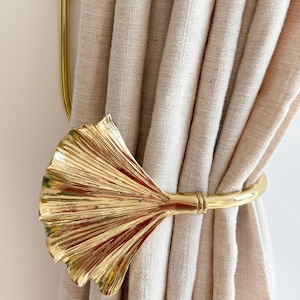 Curtain Tieback Ginkgo，Hand Forged Metal Drapery Holder，Rustic Curtain Holdback，home decor upgrade