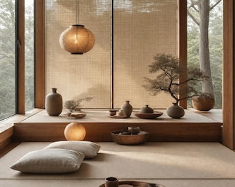 Premium Japanese Tatami Mat with Rattan Weave | Authentic Zen Room Flooring