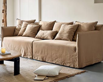 Cotton and linen sofa covers, customized full sofa covers, home decoration, customized sizes.