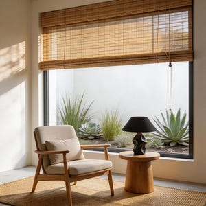 Natuurlijk bamboe rolgordijn, biologisch modern bamboe privacyscherm