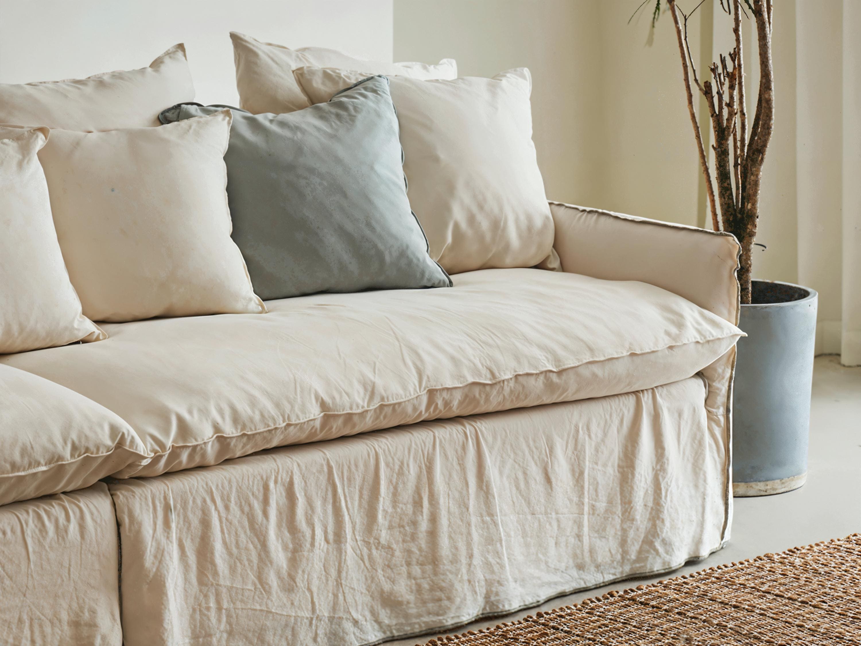 Linen sofa cover, farmhouse style, custom full set of sofa covers, multicolour available.