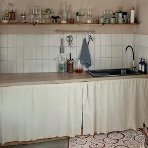 Kitchen cabinet curtains, handmade, linen short curtains, sundries short curtains, custom short curtains, privacy curtain curtains