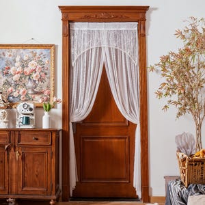 White door curtains, combination door curtains, printed partition curtains, home decoration, suitable for all seasons.