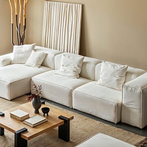 White cotton and linen sofa cover, customized full sofa cover, home decoration, customized size.