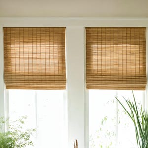 Bamboo blinds, Roman blinds, bedroom blackout blinds, Roman blinds, natural curtains, custom Roman blinds, kitchen Roman blinds.