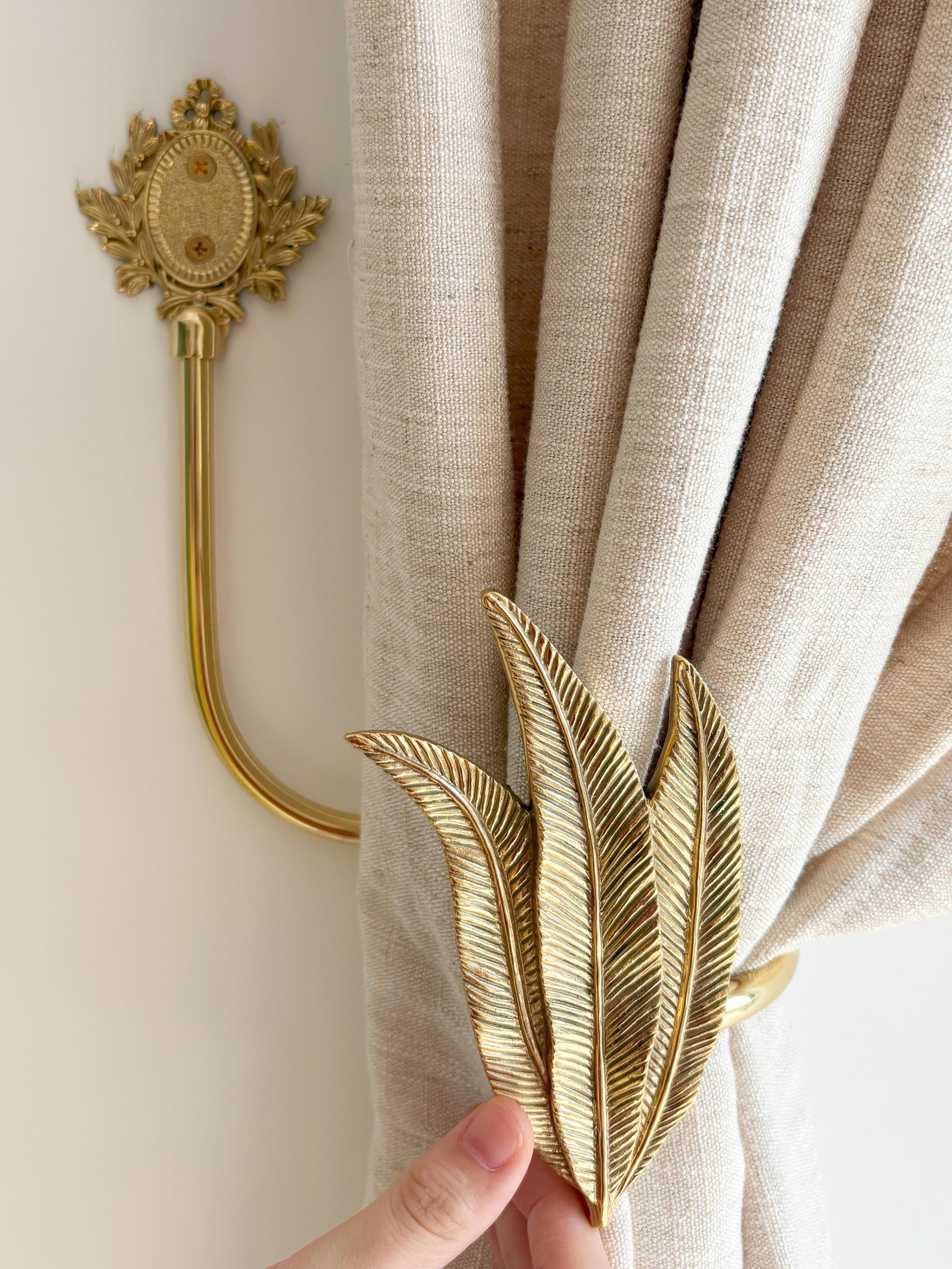Handcrafted Brass Plant Curtain Tiebacks, Lost Wax Casting - Etsy
