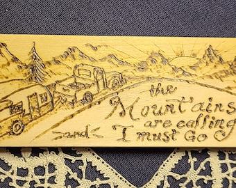 Lace Bobbin Holder - "Mountains Are Calling"