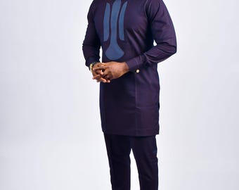 Traje moderno africano para hombre, conjunto tradicional de caftán.