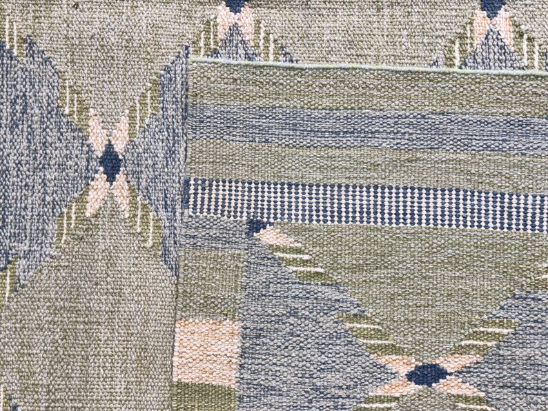 Handmade Swedish Kilim Rug: Custom Scandinavian Wool Rug image 6
