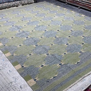 Handmade Swedish Kilim Rug: Custom Scandinavian Wool Rug image 14