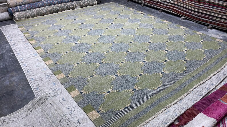 Handmade Swedish Kilim Rug: Custom Scandinavian Wool Rug image 14