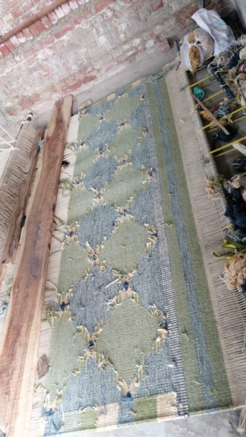 Handmade Swedish Kilim Rug: Custom Scandinavian Wool Rug image 5