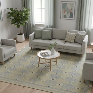 Handmade Swedish Kilim Rug: Custom Scandinavian Wool Rug image 11